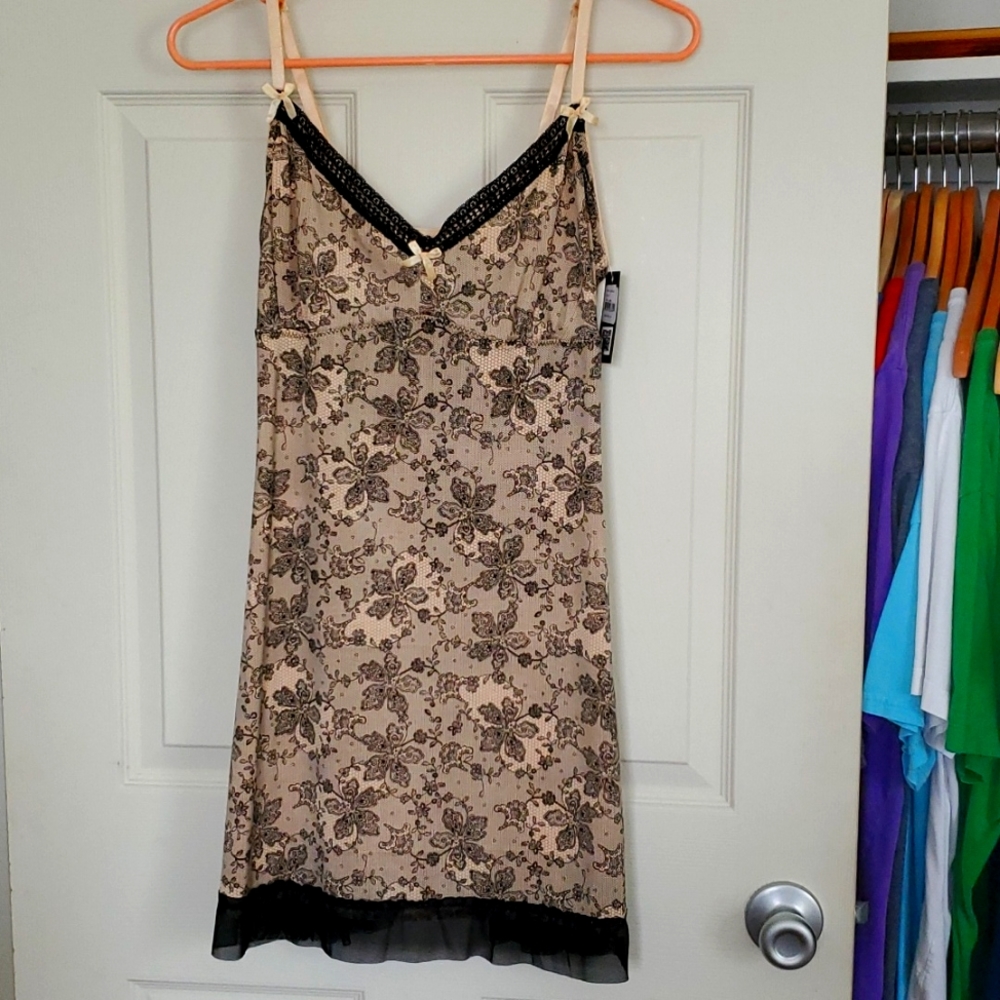 Micro Printed Lace Chemise NWT